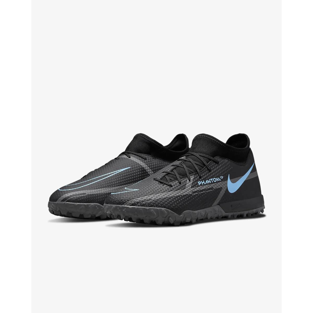 Nike Phantom GT2 Academy DF TF Soccer Shoes Sz 5.5 - Black / Blue DC0802-004