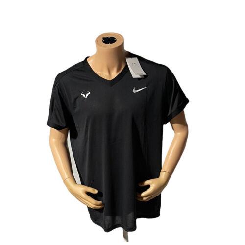 Nike Rafa Nadal Aeroreact Tennis Crew - Size Large - Black / Silver DM4267-010