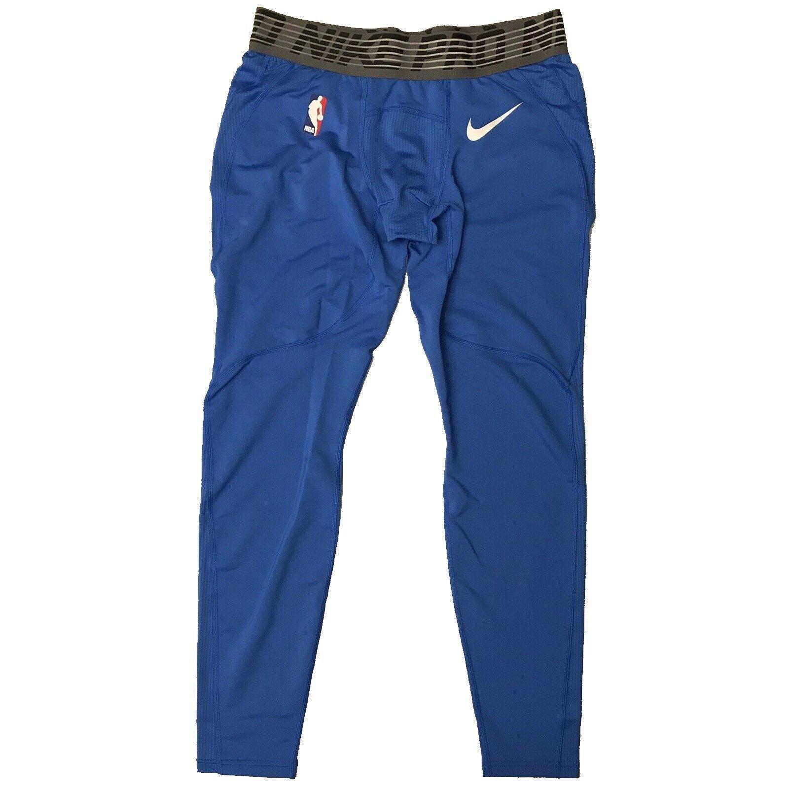 Nike Pro Warm Nba Basketball Compression 3/4 Pants - Blue Men`s Large-tall LT