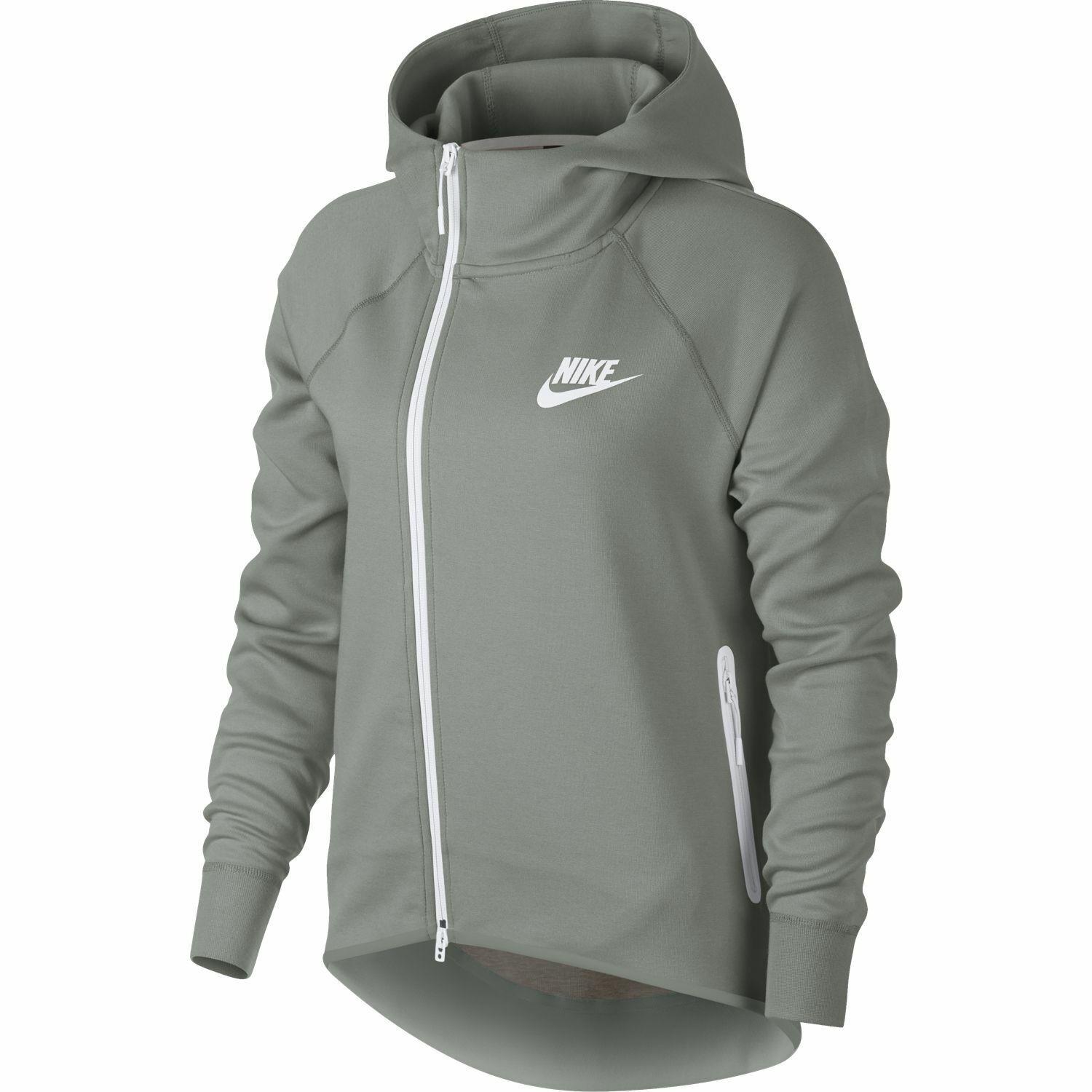 Nike Tech Fleece Full Zip Cape Hoodie/jacket 930757-307 Green Women`s Medium M