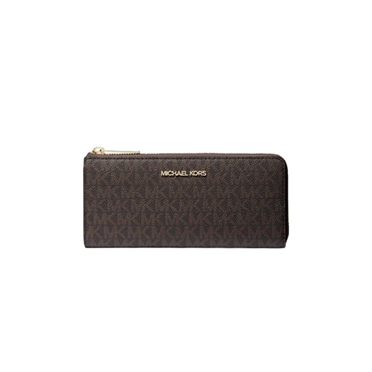 Michael Kors MK Jet Set Travel Large Logo Quarter-zip Wallet