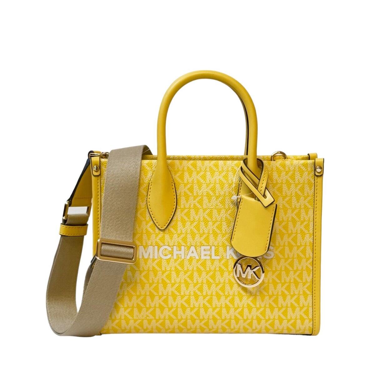 Michael Kors Mirella Small Shopper Satchel Shoulder Crossbody Bag MK Yellow