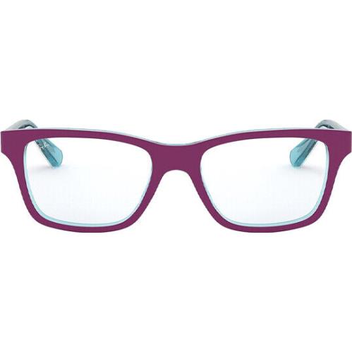 Ray-ban Junior Kids Fuchsia/crystal Blue Square Eyeglass Frames RY1536 3763 48 - Frame: Fuchsia on Transparent Blue