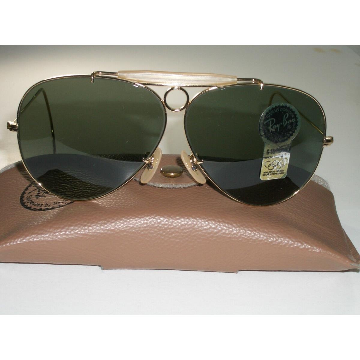 Vintage B L Ray Ban L0213 Gep G15 UV Wrap-around Shooter Aviator Sunglasses Mint