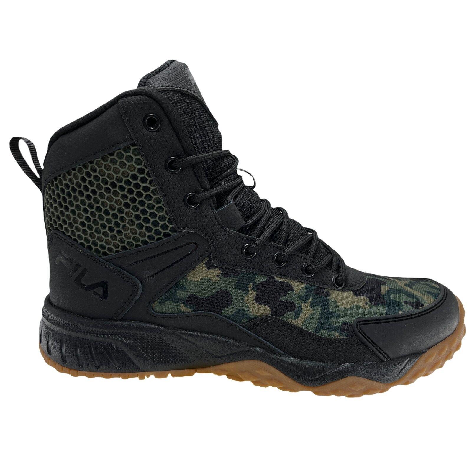 Men`s Fila Chastizer Mid High Top Tactical Rugged Work Boots Shoes Camouflage