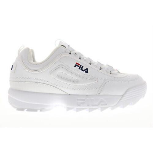 Fila Disruptor II FW01655-111 Mens White Casual Lace Up Lifestyle Sneakers Shoes