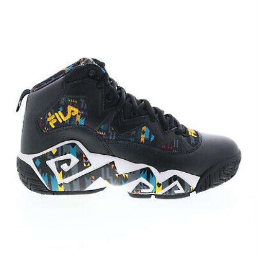 Fila MB 1BM01265-042 Mens Black Leather Basketball Inspired Sneakers Shoes