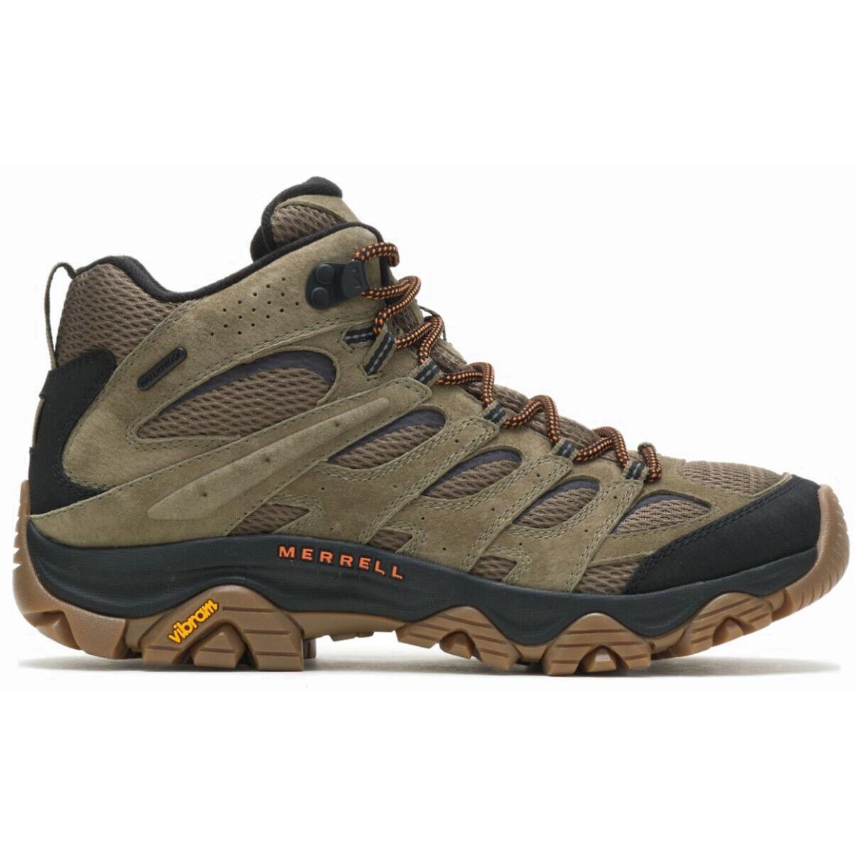 Merrell Men`s Waterproof Moisture Wicking Arch Support Premium Suede Hiker Shoes OLIVE/GUM