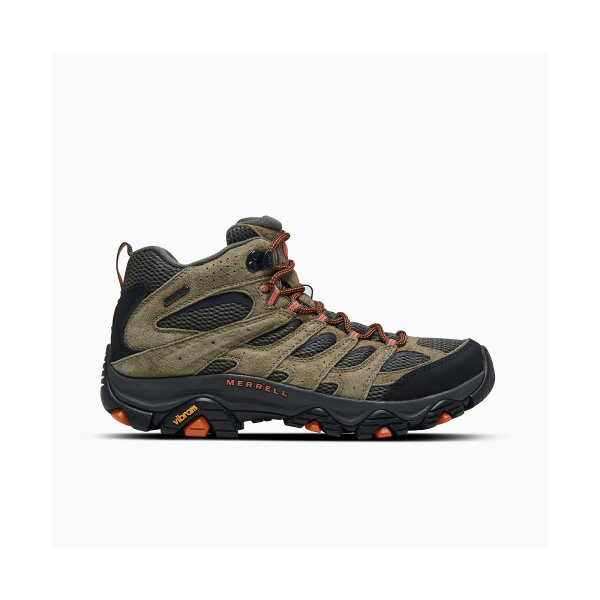 Merrell Men`s Waterproof Moisture Wicking Arch Support Premium Suede Hiker Shoes Olive