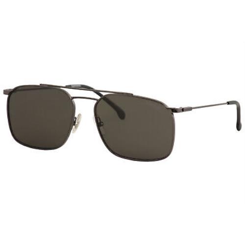Carrera Men`s 186S 186/S V81IR Dark Ruthenium/black Pilot Sunglasses 59mm - Frame: Silver, Lens: Gray