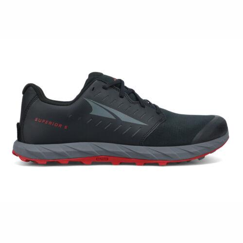 Altra Men`s Superior 5 Trail Running Shoe - Black Red - 9.0