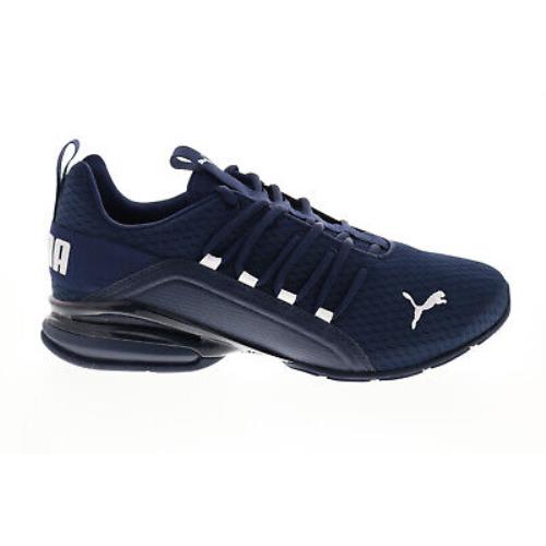 Puma Axelion Sleek 19449402 Mens Blue Canvas Lace Up Athletic Running Shoes