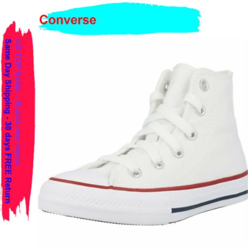 Converse Chuck Taylor All Star Hi Optical White Textile Child Trainers Shoes 3