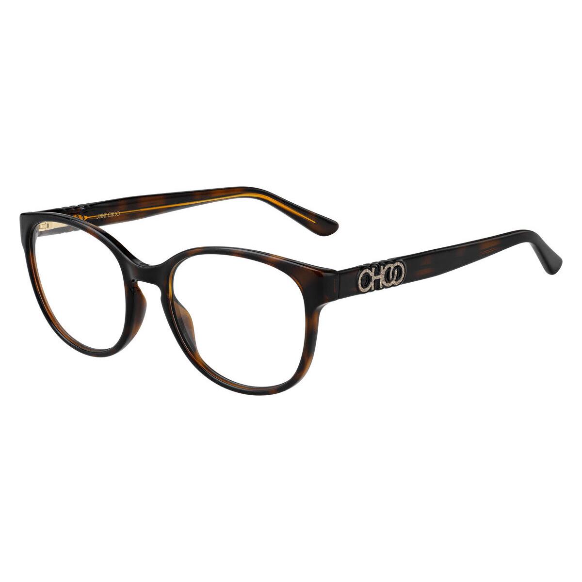 Jimmy Choo JC 240 0086 00 Eyeglasses Dark Havana Frame 52 Mm