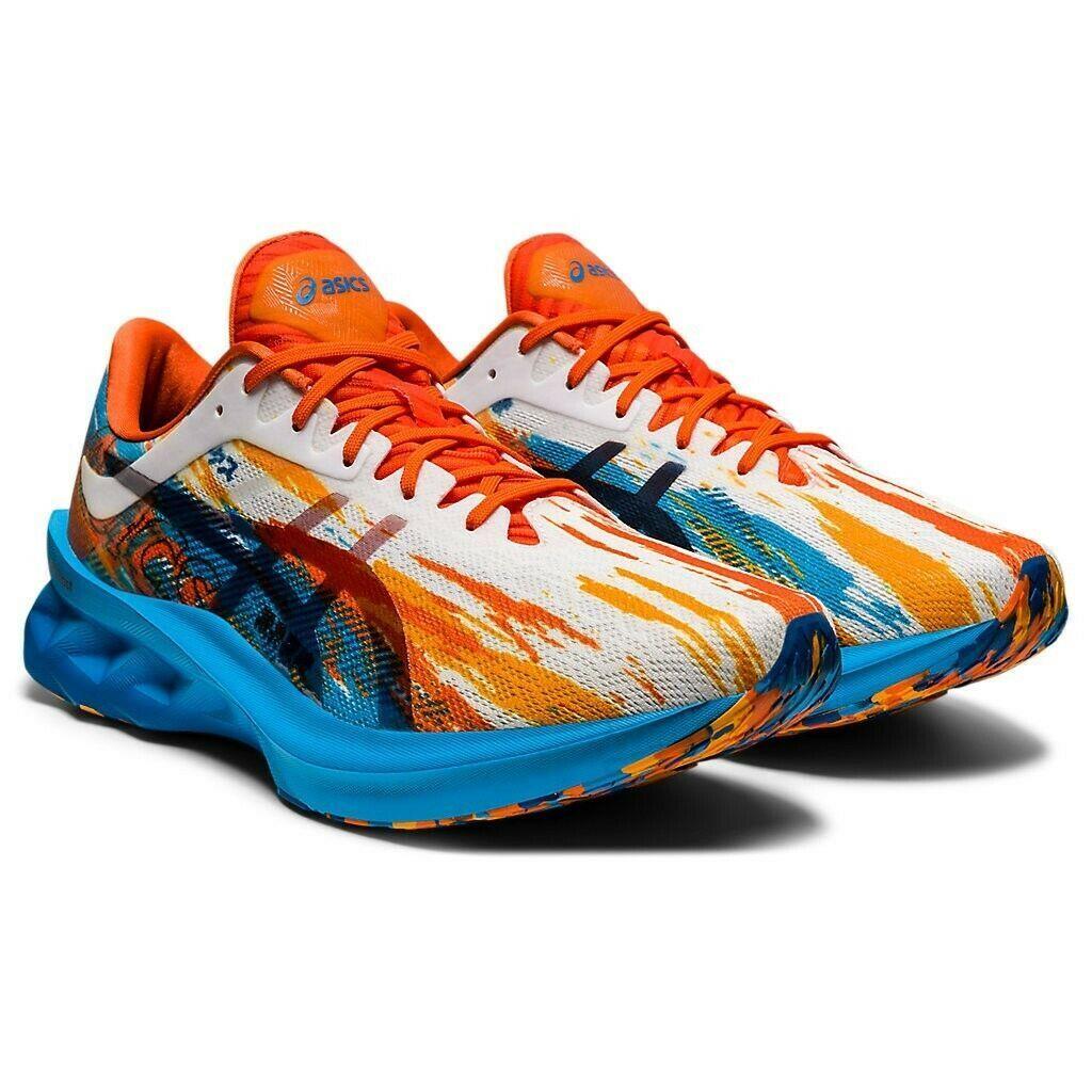 Asics Novablast Men`s Running Shoes Size 7 Aqua Marigold Orange 1011A681