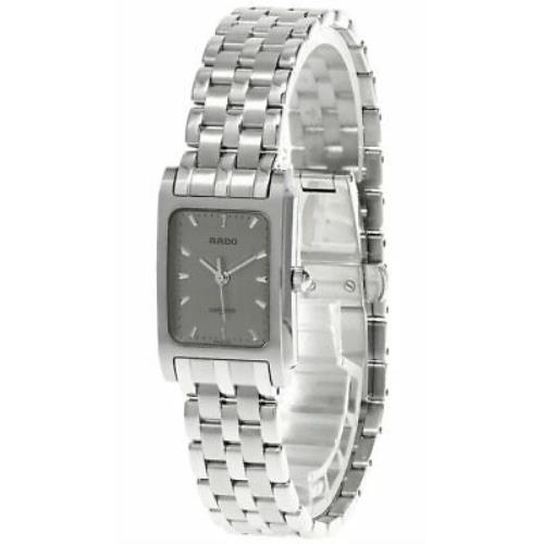 Rado Diastar Stainless Steel Gray Dial Women`s Bracelet Watch R18566103 - Gray Dial, Silver-tone Band, Silver Bezel