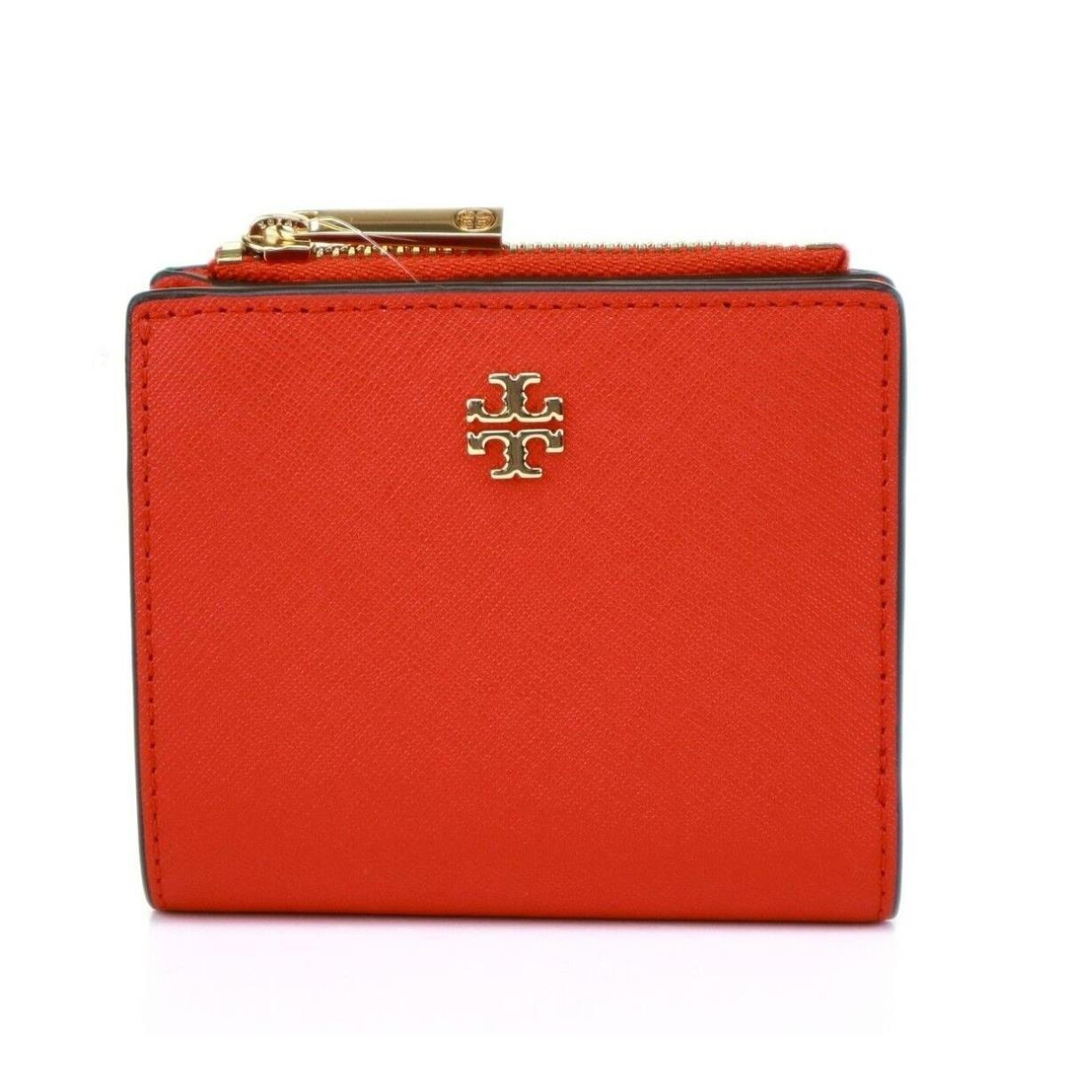 Tory Burch Emerson Saffiano Mini Wallet in Red