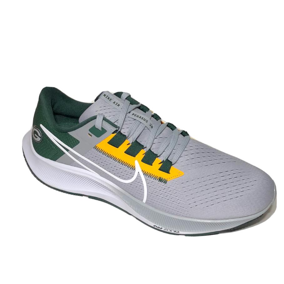 Nike Air Zoom Pegasus 38 Green Bay Packers Mens Running Shoes Grey DJ0844-001