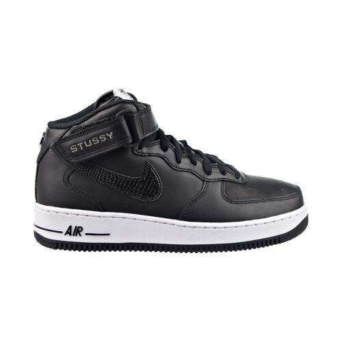 Nike Air Force 1 Mid Stussy x Men`s Shoes Black-white DJ7840-001 - Black-White