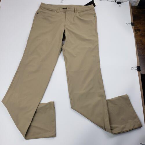 Men`s Lululemon Size 30 Abc Pant Classic 34 L Beige Tan Pants Polyester
