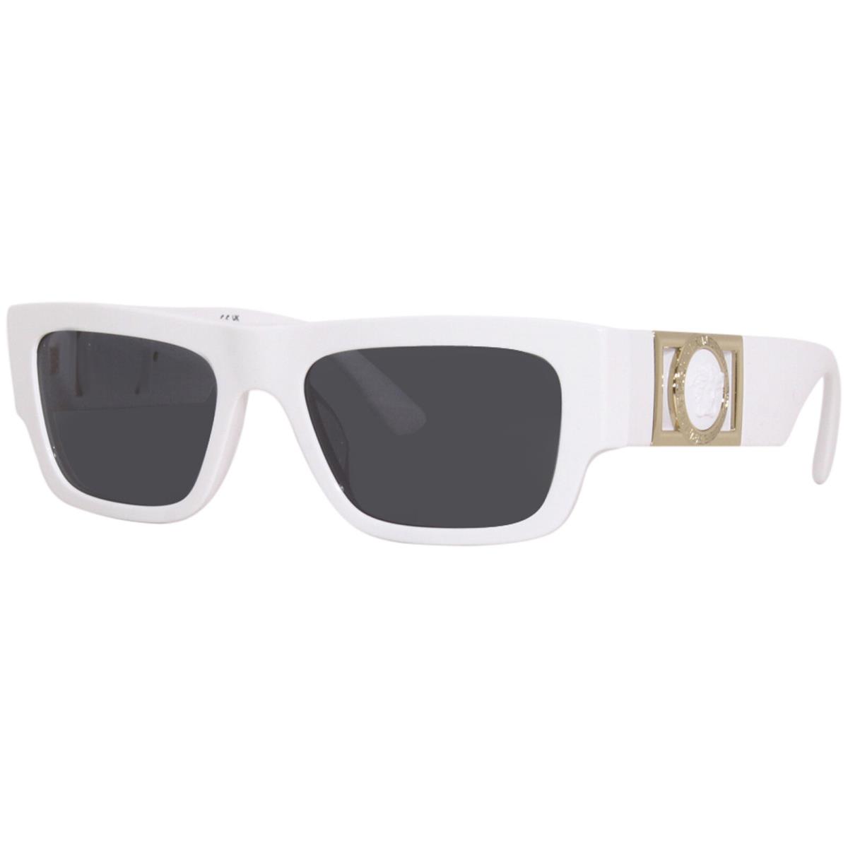 Versace VE4416U 314/87 Sunglasses Men`s White/dark Grey Rectangle Shape 53mm