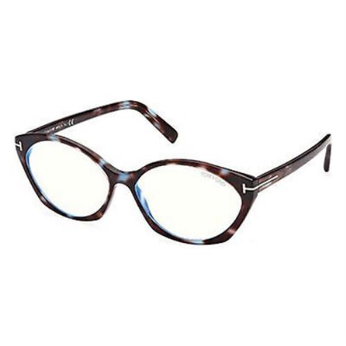 Tom Ford FT5811-B-055-58 Coloured Havana Blue Light Eyeglasses