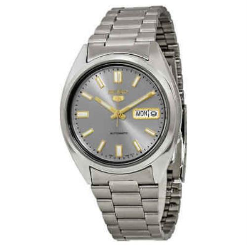 Seiko 5 Automatic Grey Dial Stainless Steel Men`s Watch SNXS75