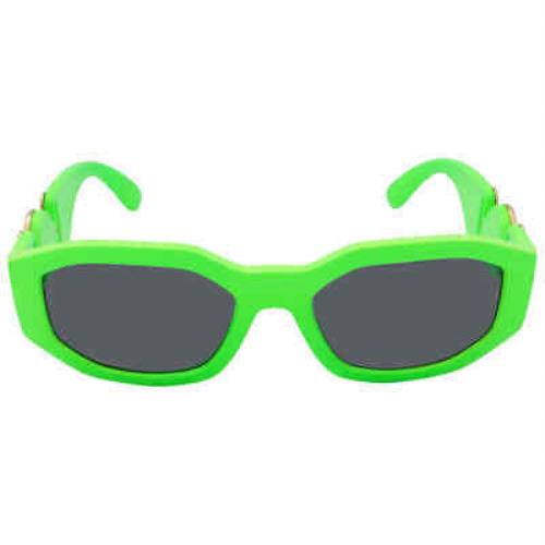 Versace Gray Geometric Unisex Sunglasses VE4361 531987 53 VE4361 531987 53 - Frame: Green, Lens: Gray