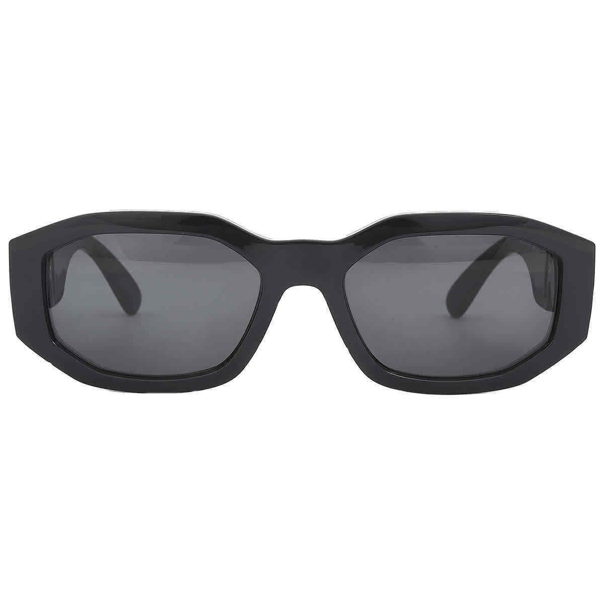 Versace Dark Gray Geometric Unisex Sunglasses VE4361 542287 53 VE4361 542287 53