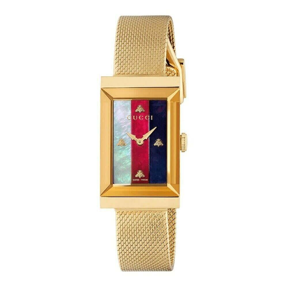 Gucci YA147410 G-frame 34MM Women`s Gold-tone Stainless Steel Watch