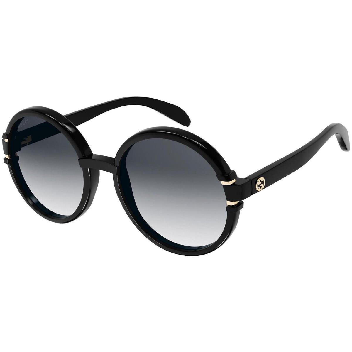 Gucci GG1067S 001 Sunglasses Women`s Black/grey Gradient Lens Round Shape 58mm