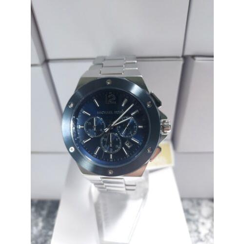Michael Kors Men`s Lennex Three-hand Blue Dial Alloy Watch MK8938