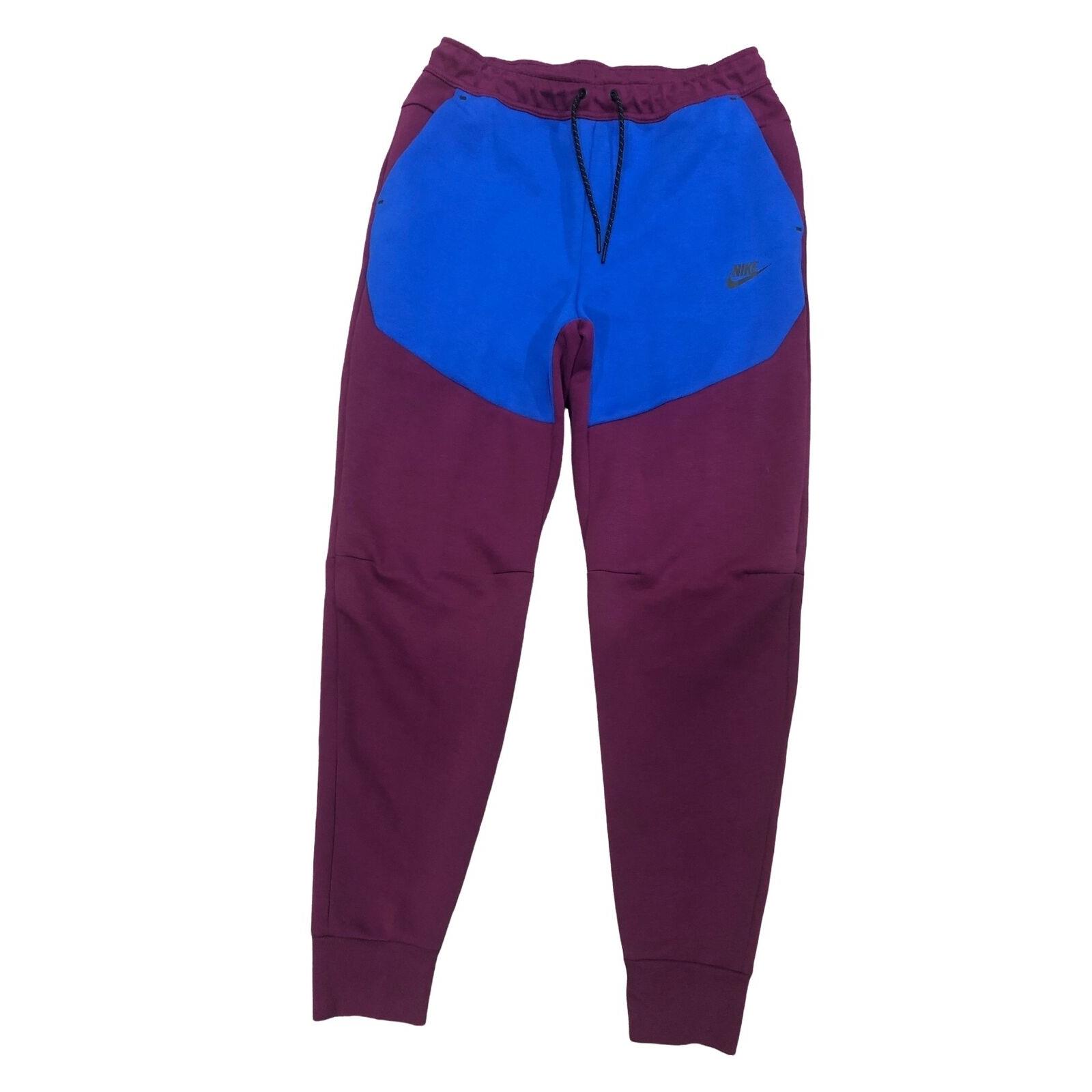 Nike Tech Fleece Pants Joggers Slim Fit Maroon Blue Mens XL CU4495 610