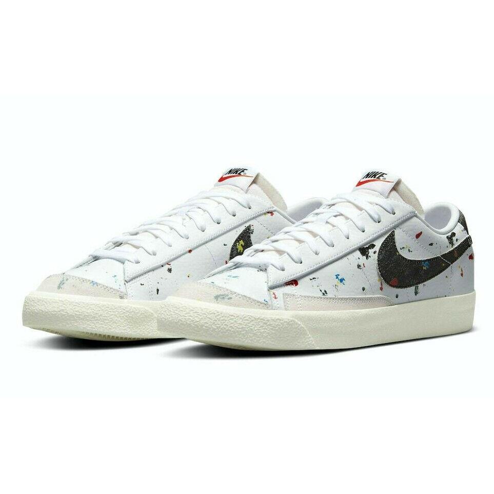 Nike Blazer Low `77 Mens Size 8.5 Sneaker Shoes DJ1517 100 Paint Splatter