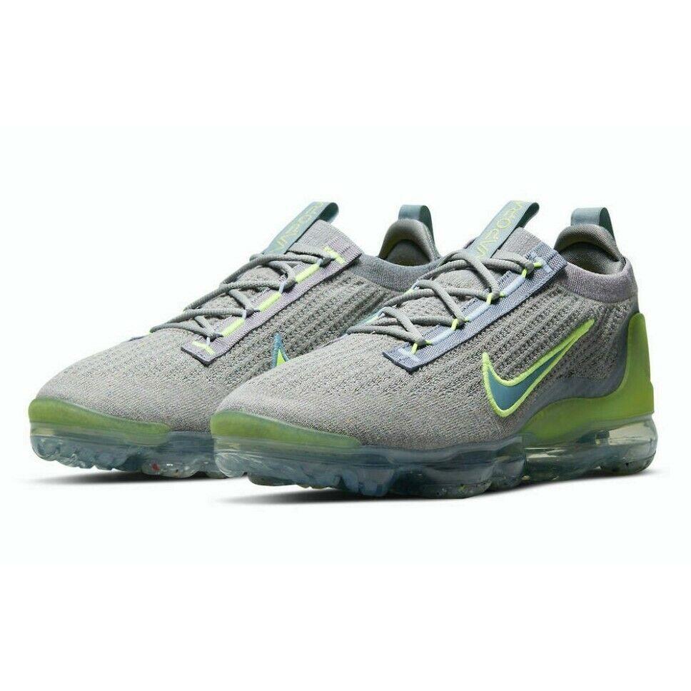 Nike Air Vapormax 2021 FK Mens Size 10 Sneaker Shoes DH4084 003 Grey Lime