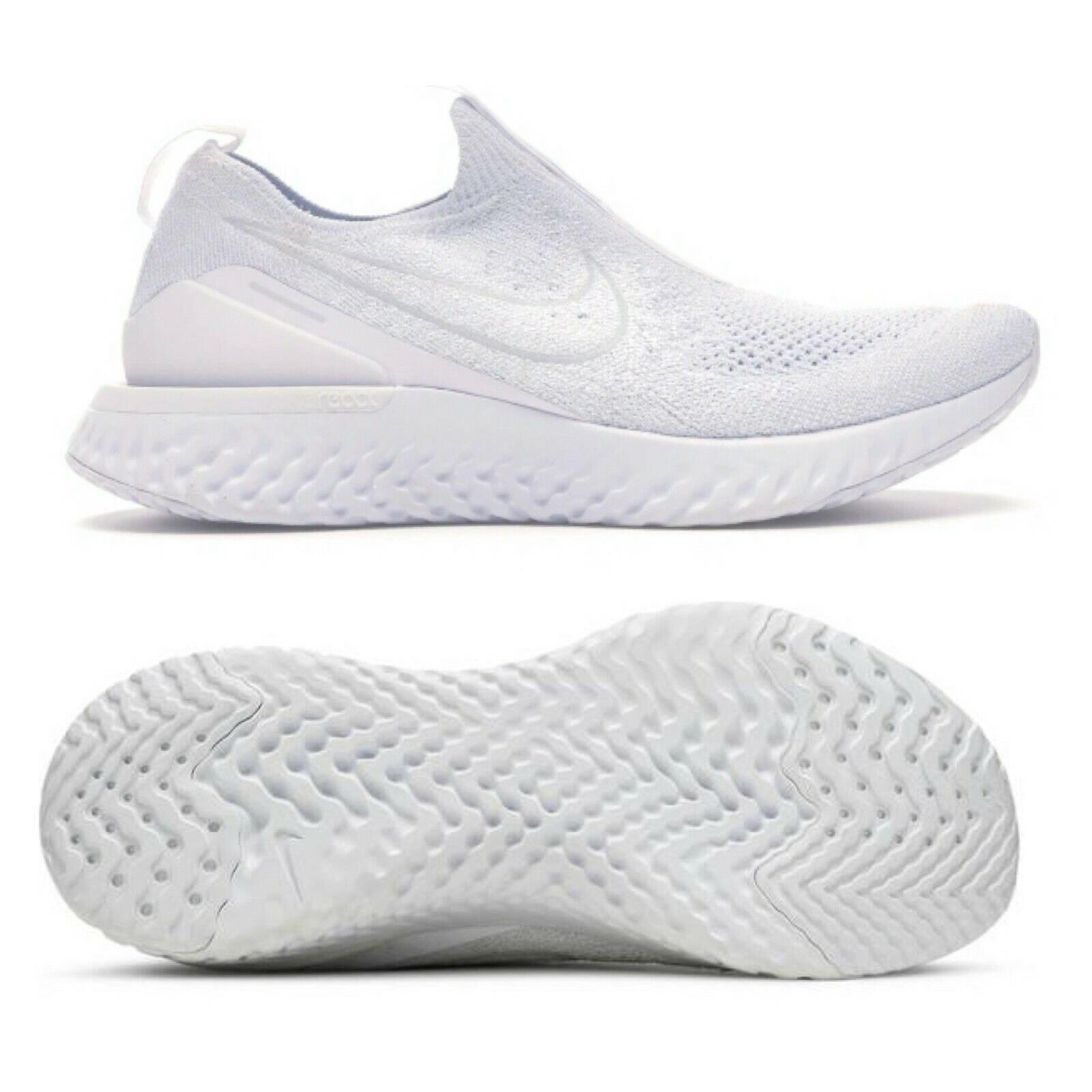 Nike Epic Phantom React FK Slip-on White Running Shoes BV0415 100 Women Size 7.5