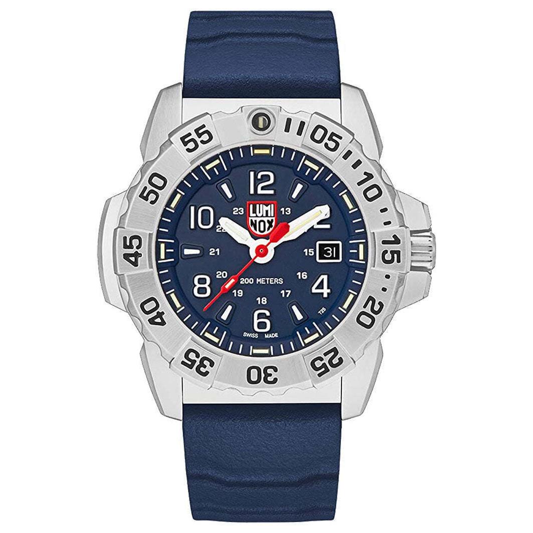 Luminox Navy Seal Blue Dial Blue Rubber Date Divers Quartz Mens Watch XS.3253