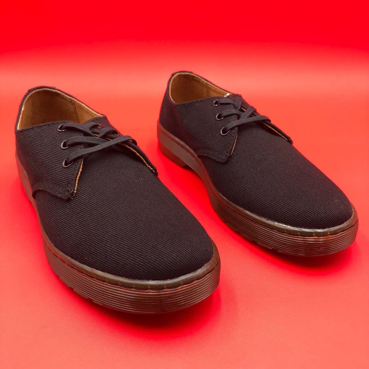 Dr Martens Casual Oxfords Shoes Delray Men s Size 9 Black Overdyed Twill Canvas