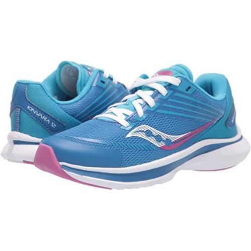 Saucony Kinvara 12 Big Kid/little Kid`s Girl`s Running Shoe Blue/pink