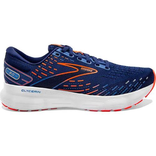 Brooks Glycerin 20 Men`s Running Shoes All Colors US Sizes 7-14 Blue Depths/Palace Blue/Orange