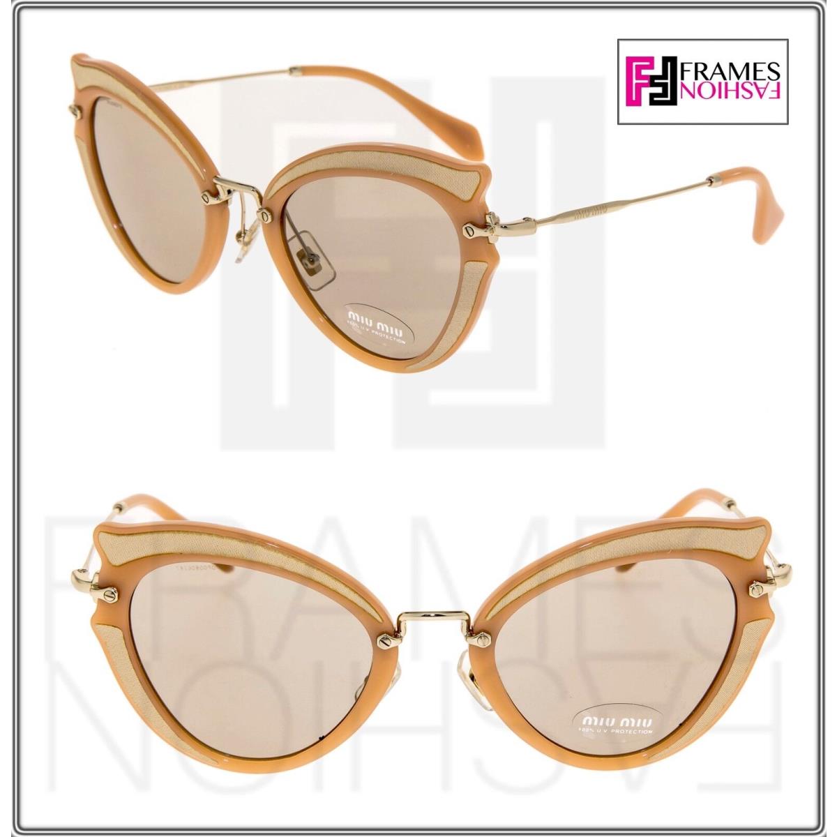 Miu Miu Noir Silk MU05SS Cat Eye Peach Beige Gold Women Sunglasses 05S Women