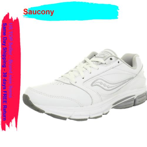 Saucony Women`s Echelon LE2 Walking Shoe White/silver 5.5 W US