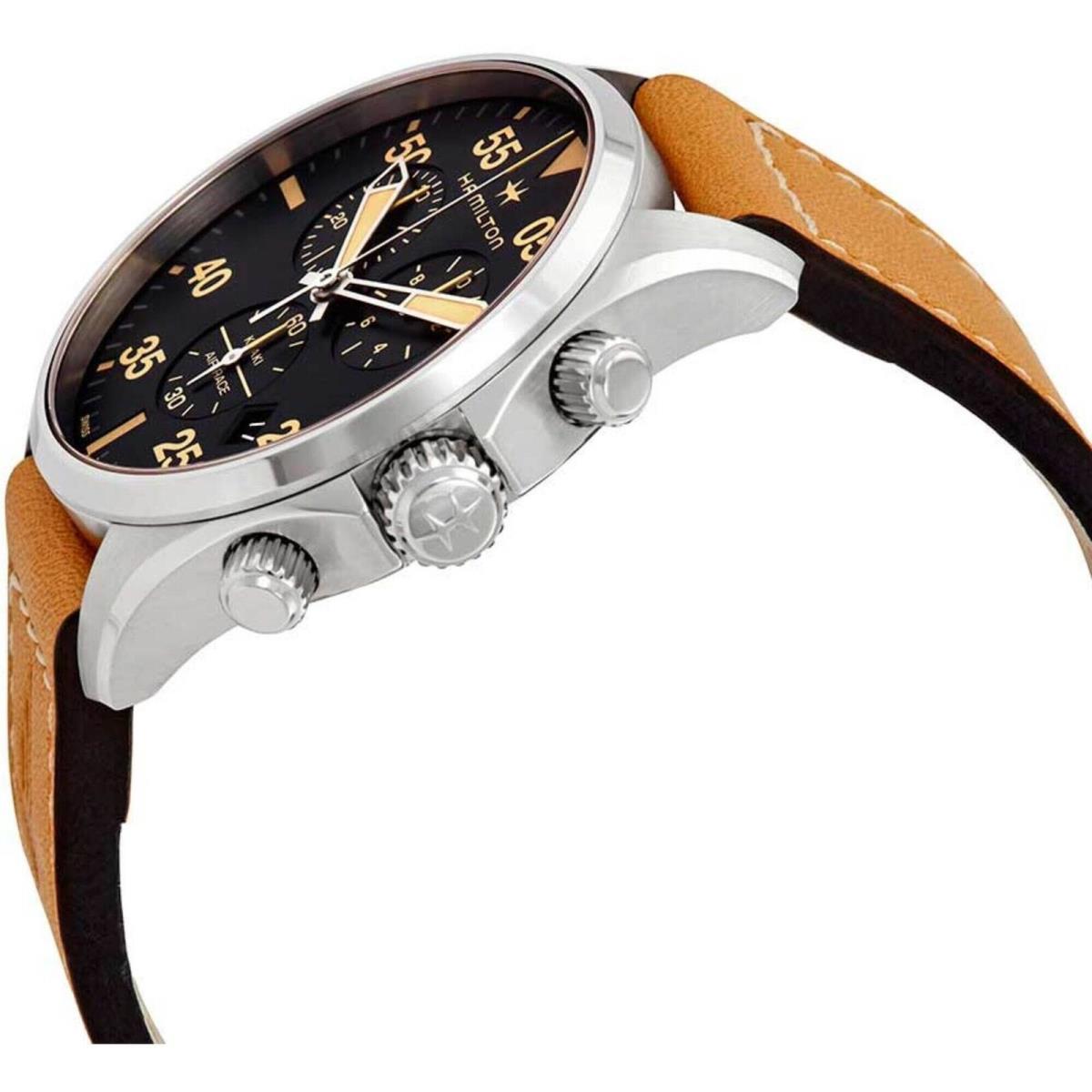 Hamilton Men`s Watch Khaki Aviation Pilot Quartz Brown Leather Strap H76722531