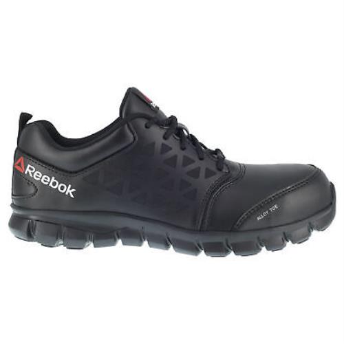 Reebok Mens Black Leather Work Shoes Sublite Oxford