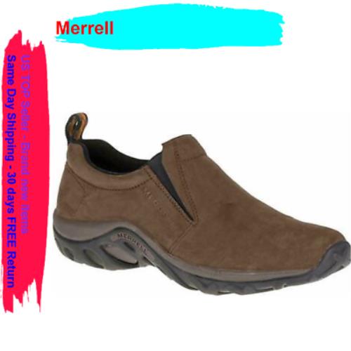Merrell Men`s Jungle Moc Nubuck Slip On Shoe Brown Burn Size 7.5 M