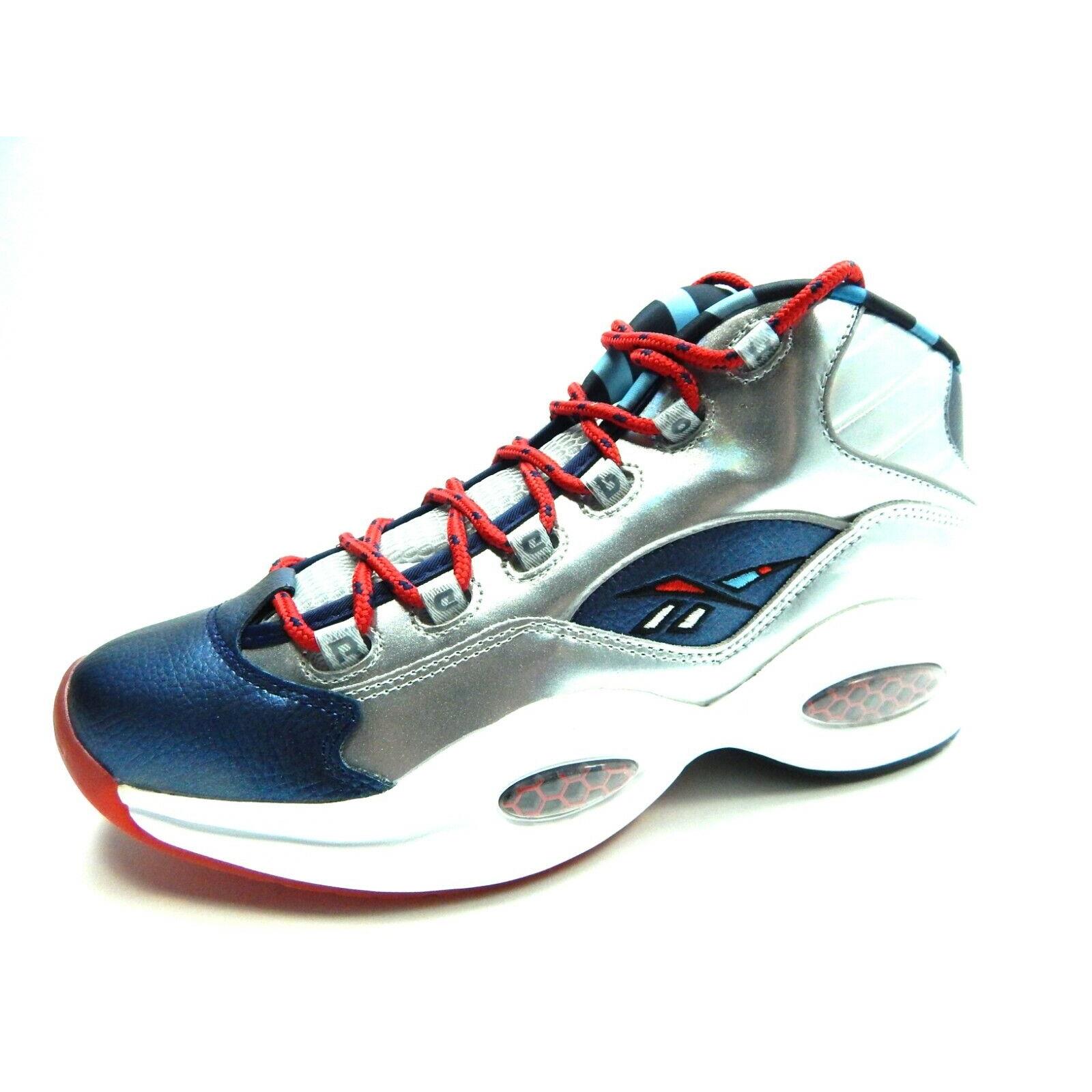 Reebok Question Mid Blue Silver White FZ1366 Basketball Men Shoes