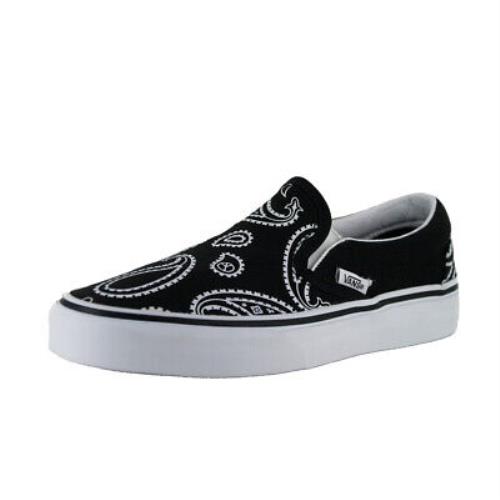 Vans Peace Paisley Classic Slip-on Sneakers Black/true White Skate Shoes - Black/True White