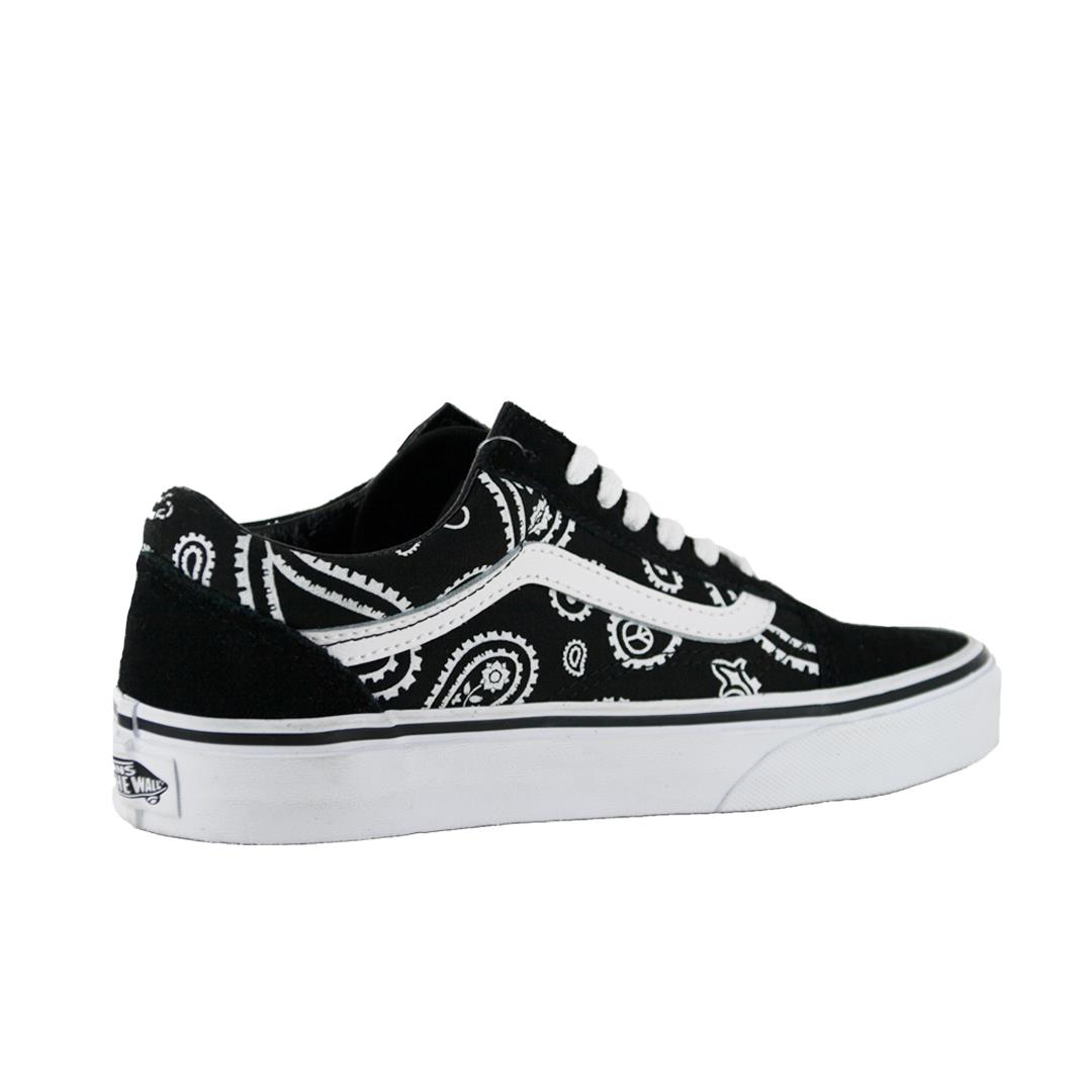 Vans Peace Paisley Old Skool Sneakers Black/true White Skate Shoes - Black/True White