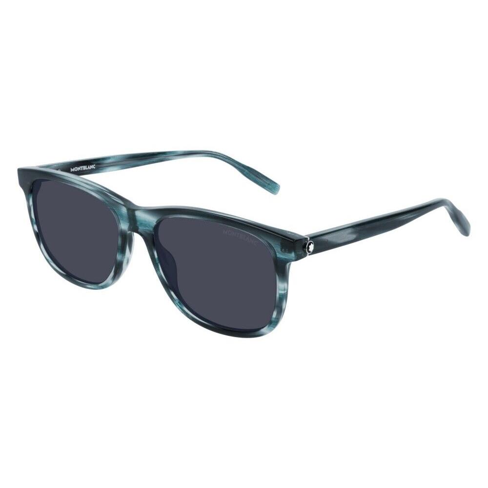 Montblanc MB0017S-004 Blue Ruthenium / Gray Gradient Sunglasses