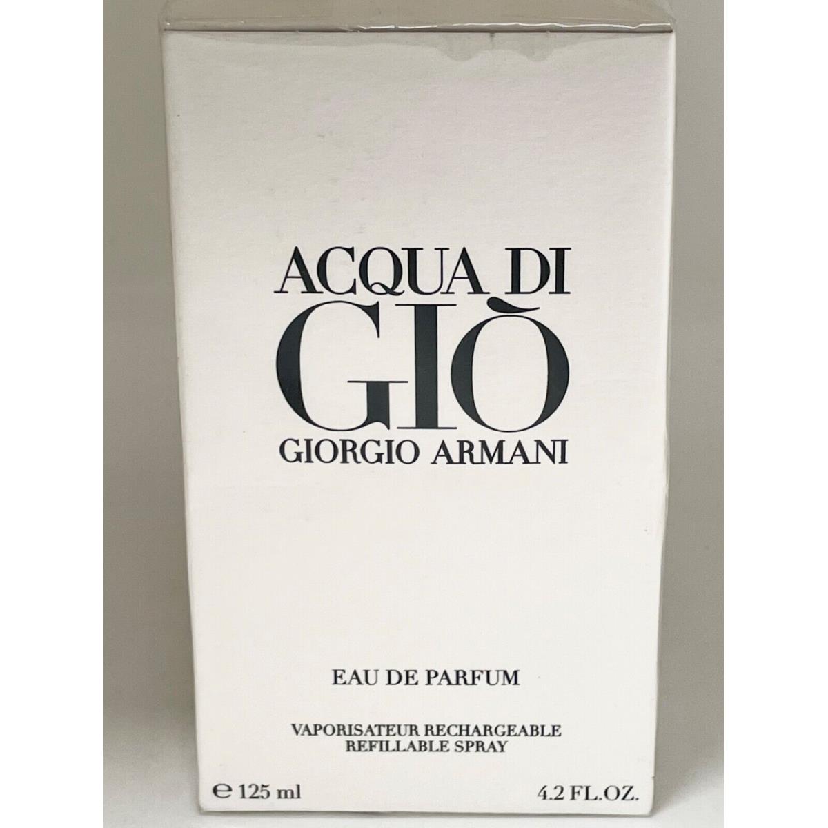 Acqua di Gio Giorgio Armani Eau de Parfum 4.2 Oz 125 mL Mens Perfume Spray